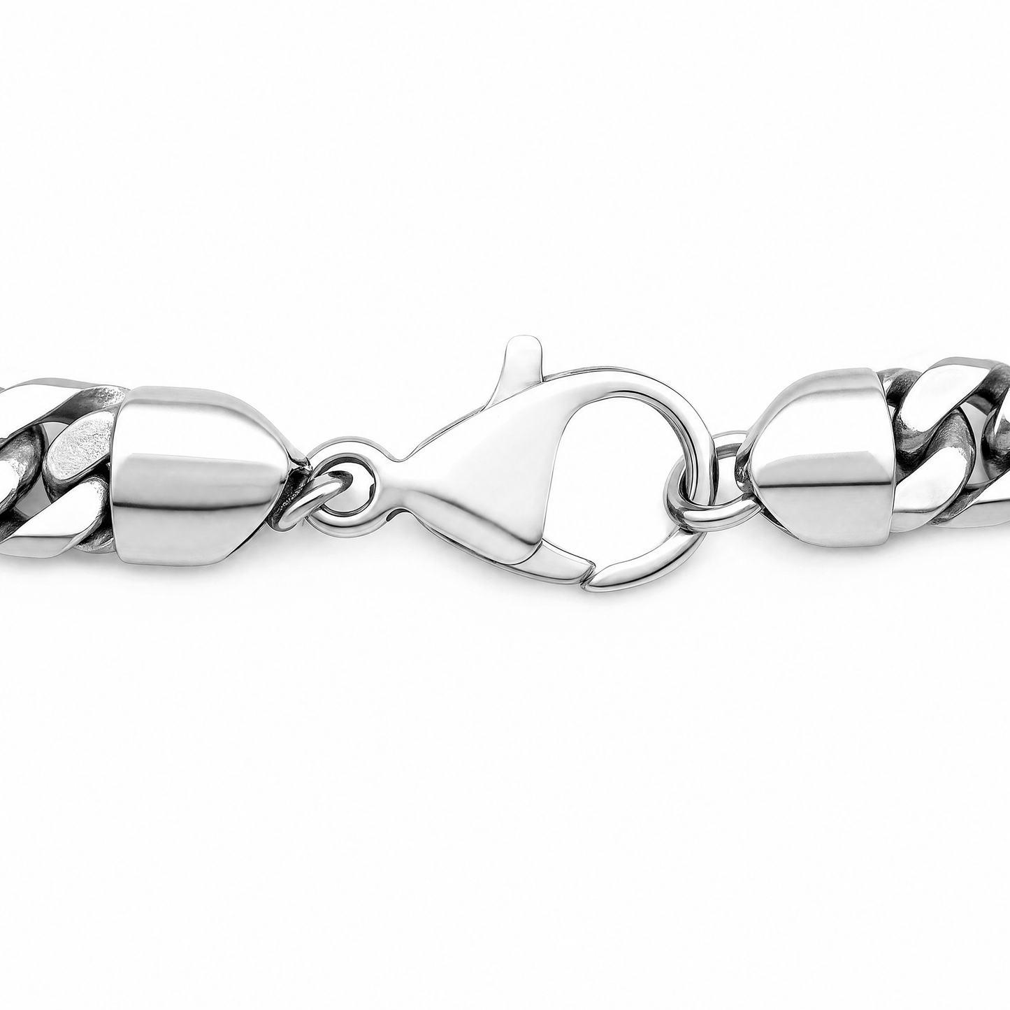 Cuban Silver 4mm — lobster clasp detail